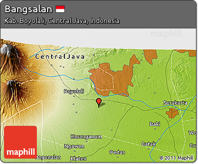 Physical 3D Map of Bangsalan