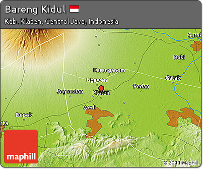 Physical 3D Map of Bareng Kidul