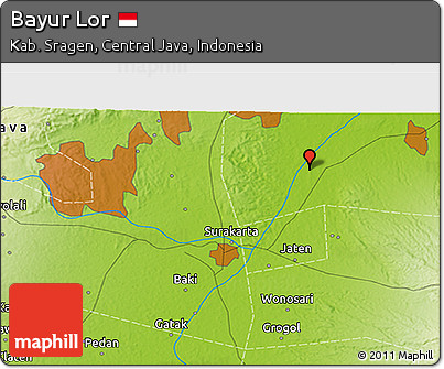 Physical 3D Map of Bayur Lor