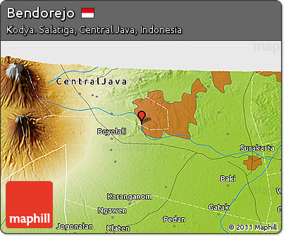 Physical 3D Map of Bendorejo
