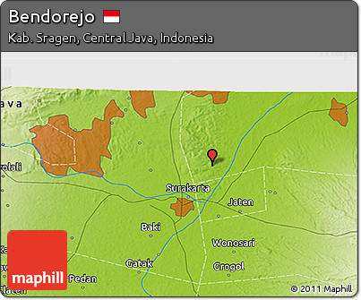 Physical 3D Map of Bendorejo