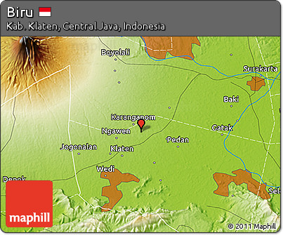 Physical 3D Map of Biru