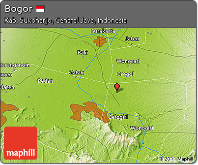Physical 3D Map of Bogor