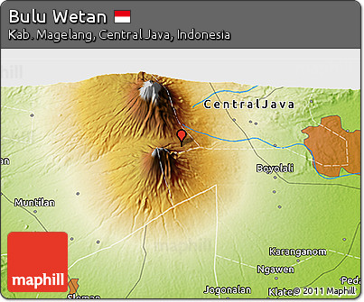 Physical 3D Map of Bulu Wetan