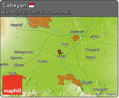Physical 3D Map of Cabeyan