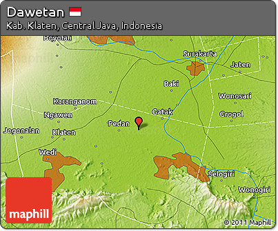 Physical 3D Map of Dawetan
