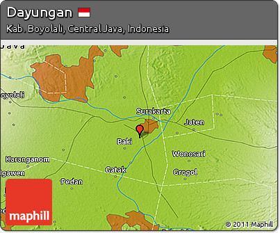 Physical 3D Map of Dayungan