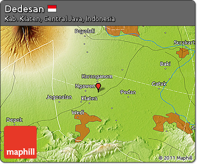Physical 3D Map of Dedesan