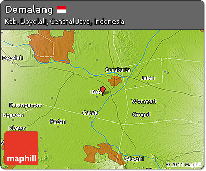 Physical 3D Map of Demalang