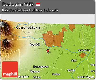 Physical 3D Map of Dodogan Cilik