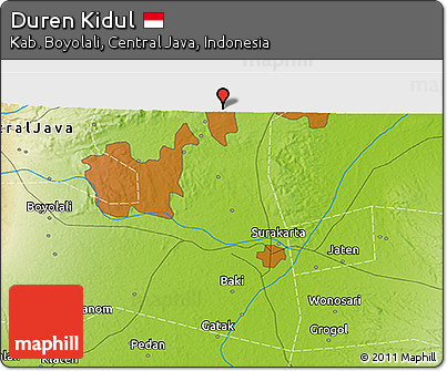 Physical 3D Map of Duren Kidul