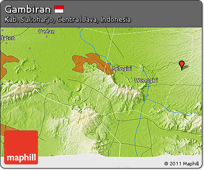 Physical 3D Map of Gambiran