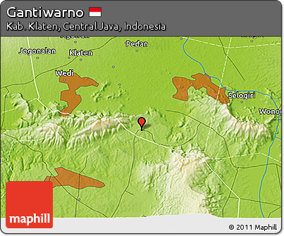 Physical 3D Map of Gantiwarno