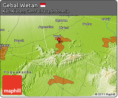 Physical 3D Map of Gebal Wetan