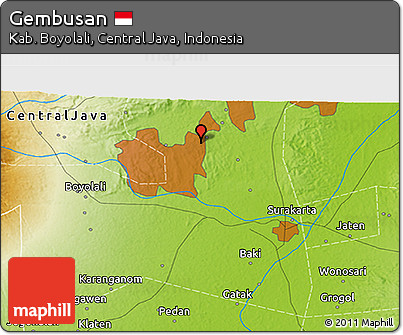 Physical 3D Map of Gembusan
