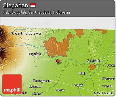 Physical 3D Map of Glagahan