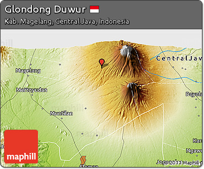 Physical 3D Map of Glondong Duwur