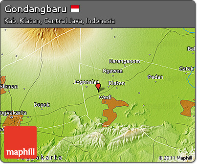 Physical 3D Map of Gondangbaru