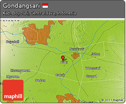 Physical 3D Map of Gondangsari