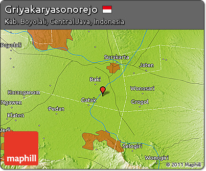 Physical 3D Map of Griyakaryasonorejo