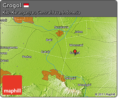 Physical 3D Map of Grogol