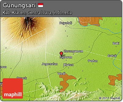 Physical 3D Map of Gunungsari