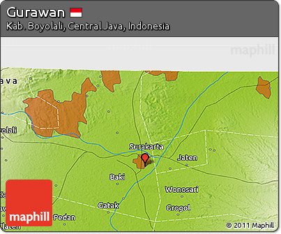 Physical 3D Map of Gurawan