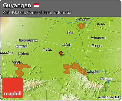 Physical 3D Map of Guyangan
