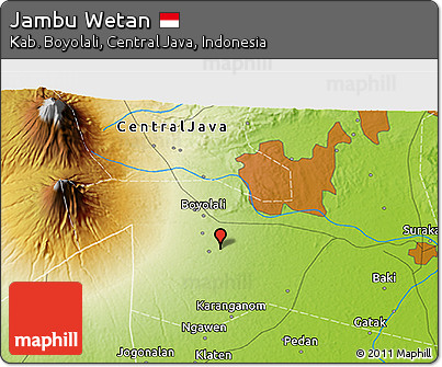 Physical 3D Map of Jambu Wetan