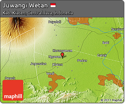Physical 3D Map of Juwangi Wetan