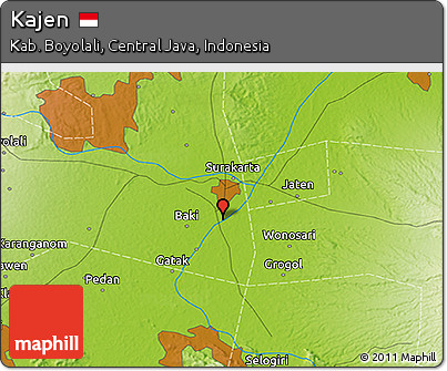 Physical 3D Map of Kajen