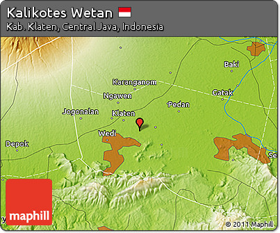 Physical 3D Map of Kalikotes Wetan