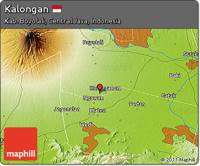 Physical 3D Map of Kalongan