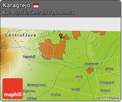 Physical 3D Map of Karagrejo
