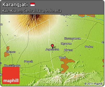 Physical 3D Map of Karangjati