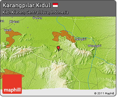 Physical 3D Map of Karangpilar Kidul