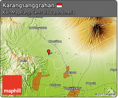 Physical 3D Map of Karangsanggrahan