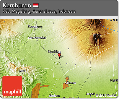 Physical 3D Map of Kemburan