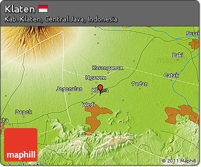 Physical 3D Map of Klaten