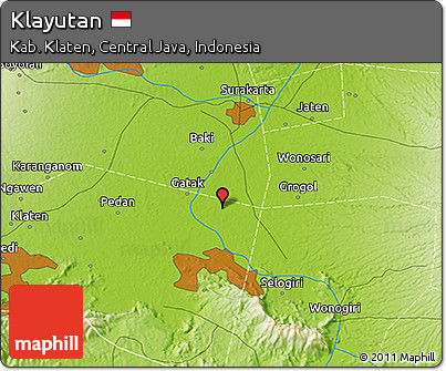 Physical 3D Map of Klayutan