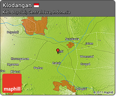 Physical 3D Map of Klodangan