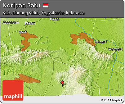 Physical 3D Map of Koripan Satu