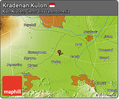 Physical 3D Map of Kradenan Kulon