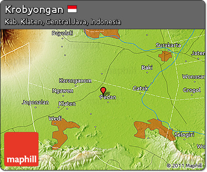 Physical 3D Map of Krobyongan