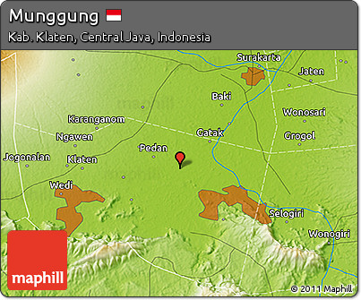 Physical 3D Map of Munggung