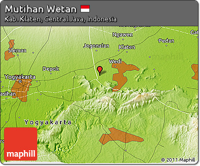 Physical 3D Map of Mutihan Wetan