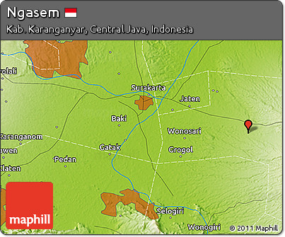 Physical 3D Map of Ngasem