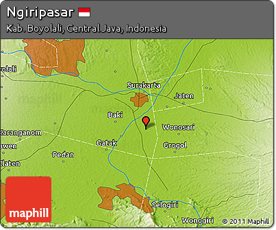 Physical 3D Map of Ngiripasar