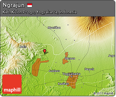 Physical 3D Map of Ngrajun