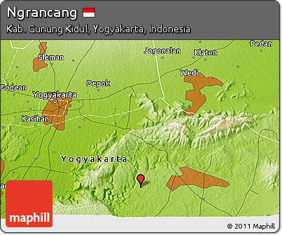 Physical 3D Map of Ngrancang